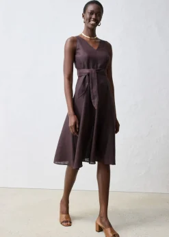 Mujer bonprix bonprix Vestido midi de lino puro