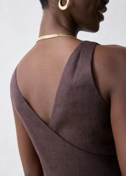 Mujer bonprix bonprix Vestido midi de lino puro