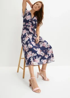 Mujer bonprix bonprix Vestido midi de malla estampado