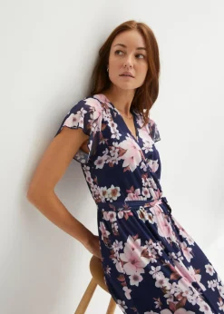 Mujer bonprix bonprix Vestido midi de malla estampado