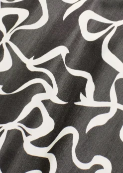 bonprix bonprix Vestidos>Vestido midi de mezcla de viscosa fluida Negro-blanco con estampado gráfico