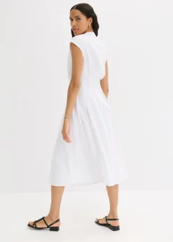 Mujer bonprix bonprix Vestido midi de mezcla de lino ligero