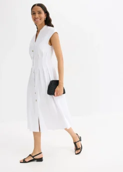 Mujer bonprix bonprix Vestido midi de mezcla de lino ligero