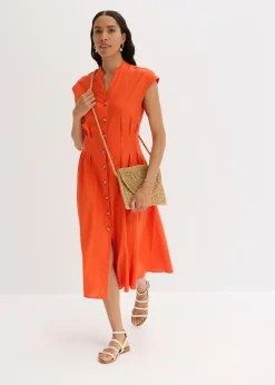 Mujer bonprix bonprix Vestido midi de mezcla de lino ligero