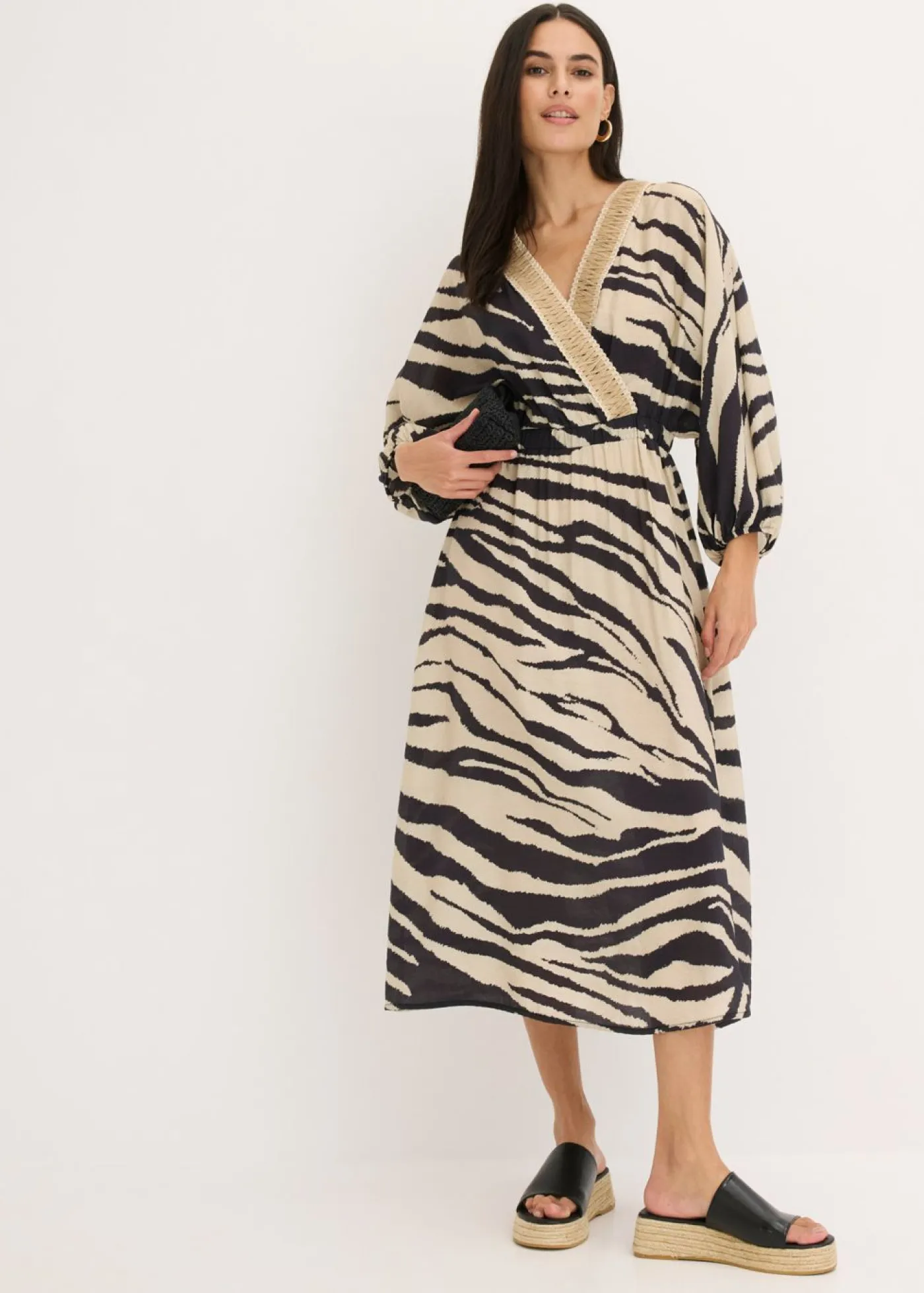 Mujer bonprix bonprix Vestido midi de mezcla de viscosa fluida