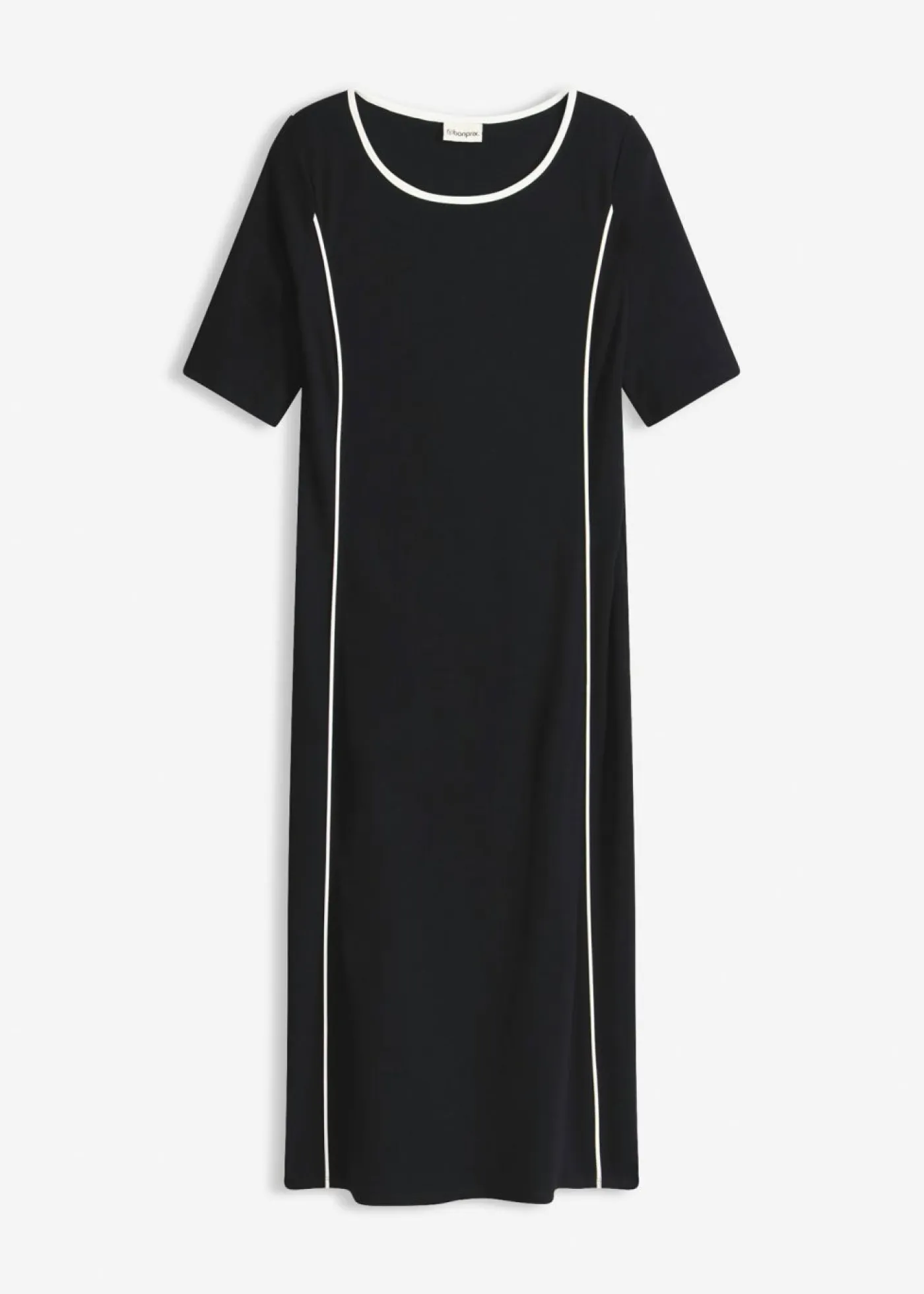 bonprix bonprix Vestidos>Vestido midi de Punto di Roma Negro-blanco lana