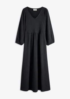 bonprix bonprix Vestidos|Novedades>Vestido midi de punto estructurado Negro