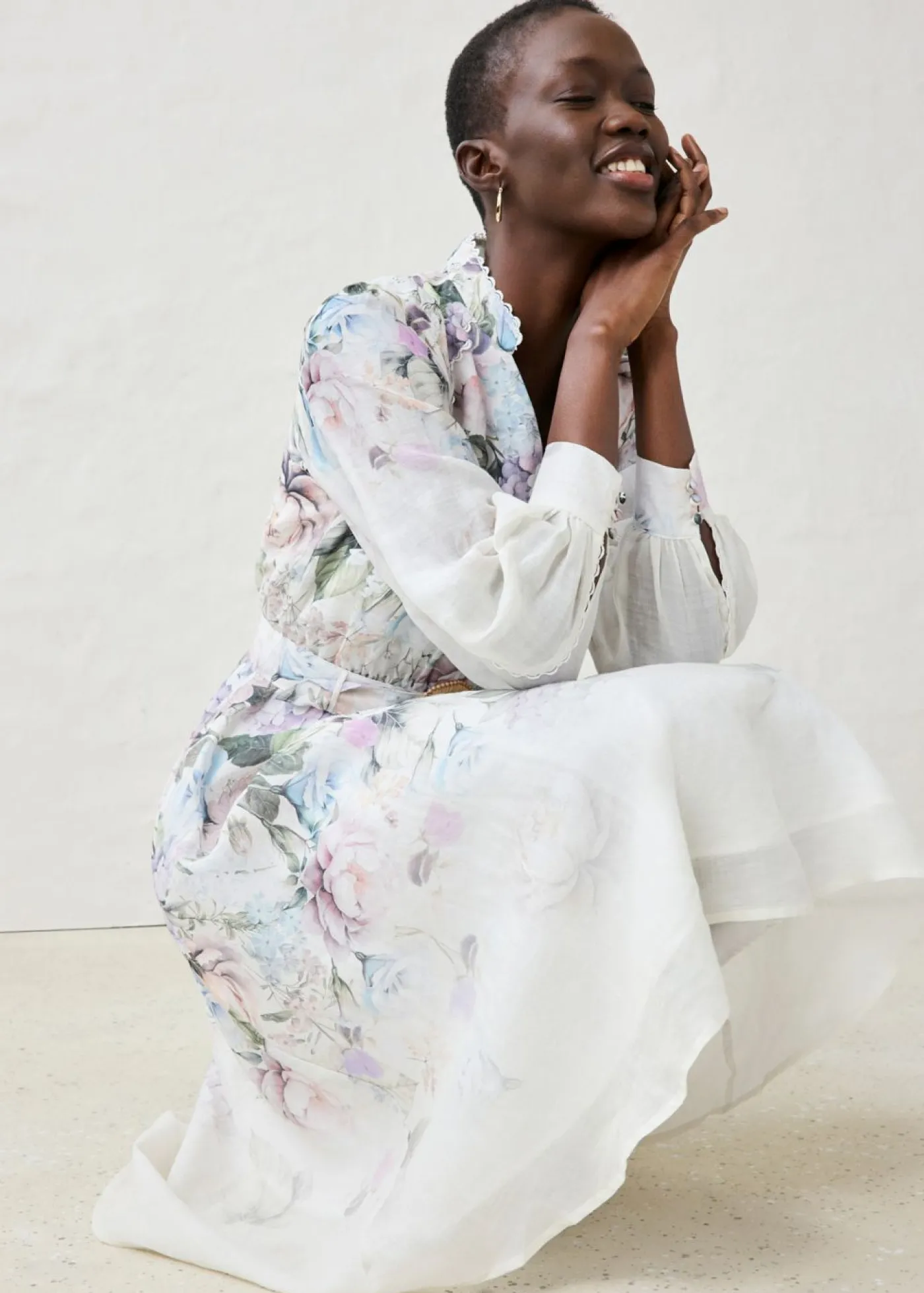 bonprix bonprix Premium|Vestidos>Vestido midi de ramio (conjunto de 2 piezas con cinturón) Lila empolvado