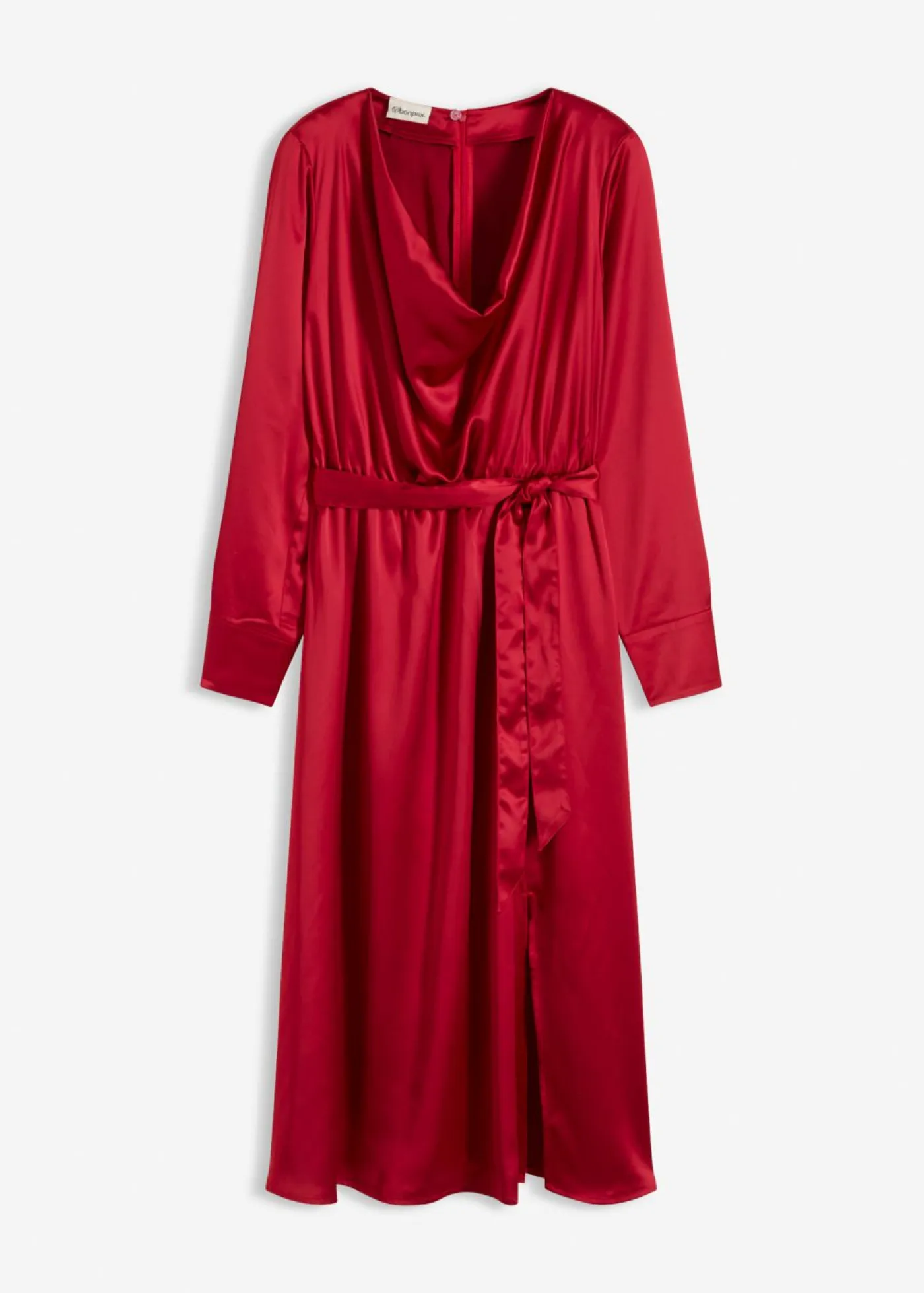 bonprix bonprix Vestidos>Vestido midi de satén brillante rojo cayena