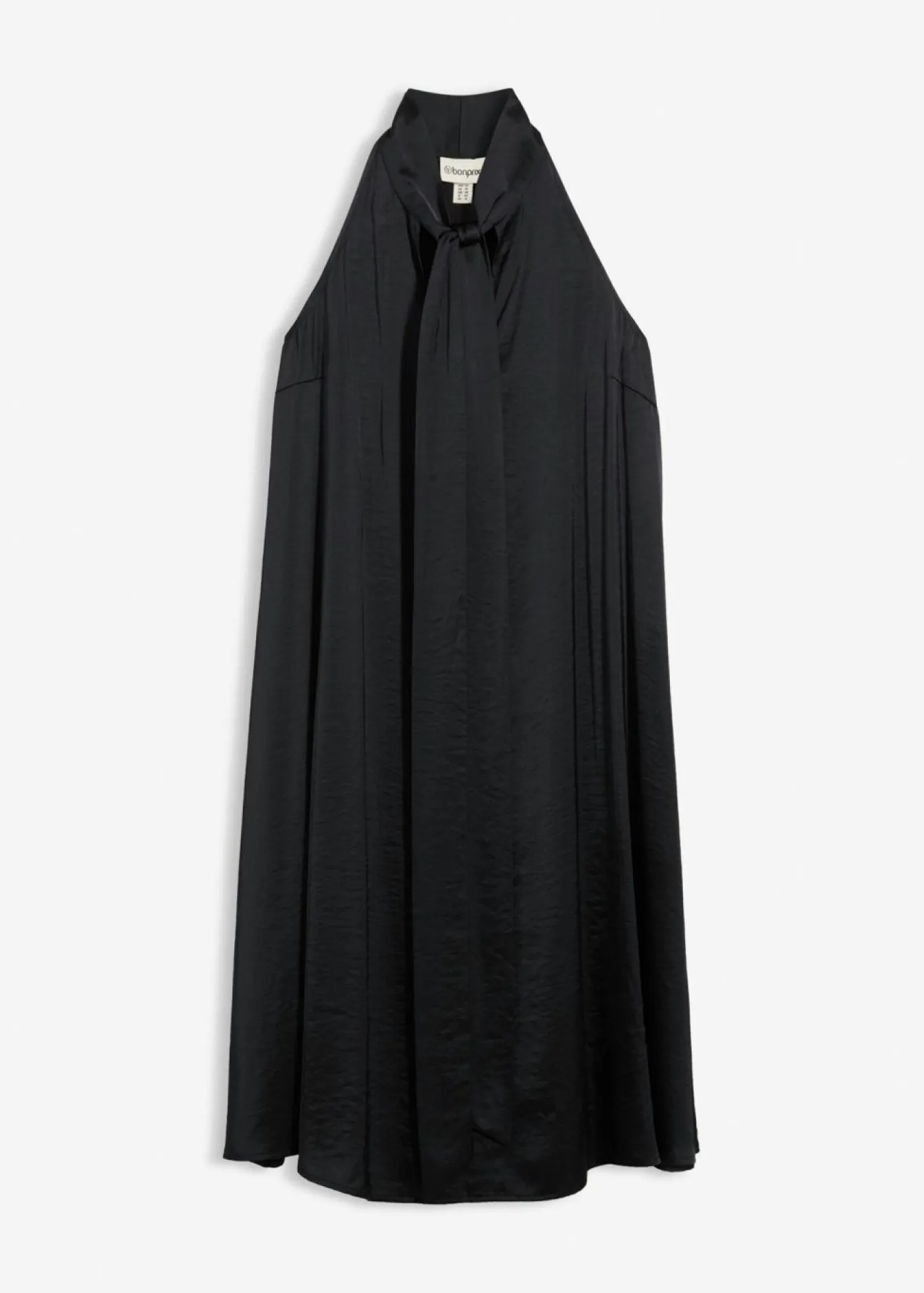 bonprix bonprix Esenciales|Vestidos>Vestido midi de satén de mezcla de viscosa Negro