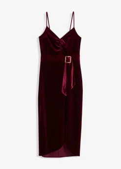 Mujer bonprix bonprix Vestido midi de terciopelo suave y tirantes finos
