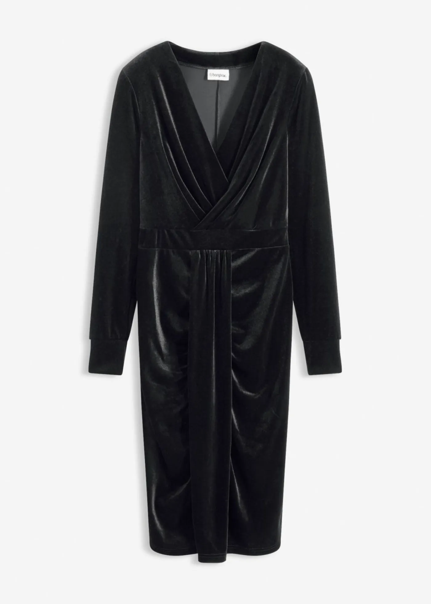 bonprix bonprix Vestidos>Vestido midi de terciopelo fluido Negro