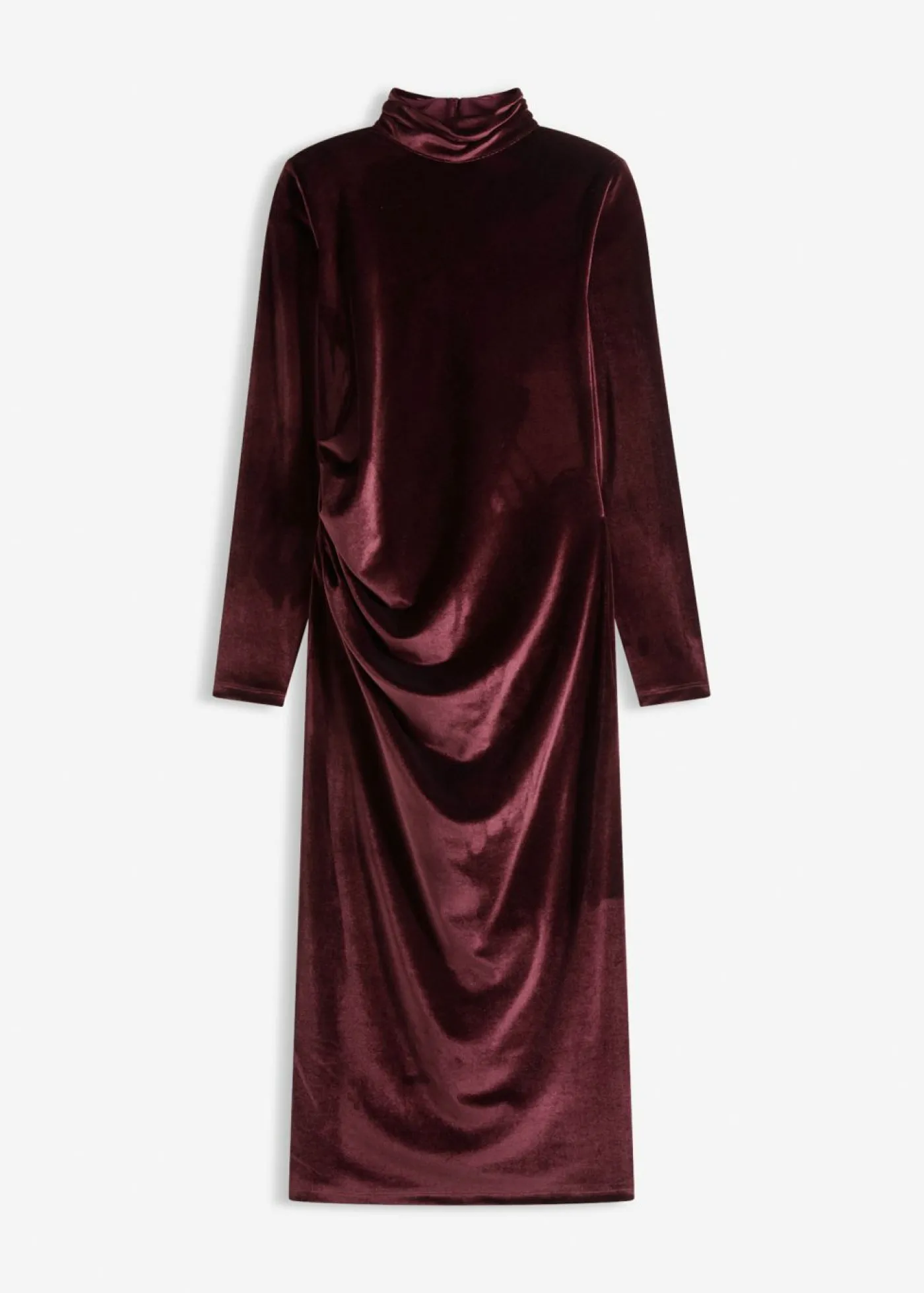 bonprix bonprix Vestidos>Vestido midi de terciopelo suave Burdeos