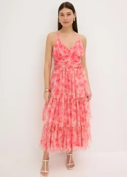 Mujer bonprix bonprix Vestido midi de tul fino con volantes