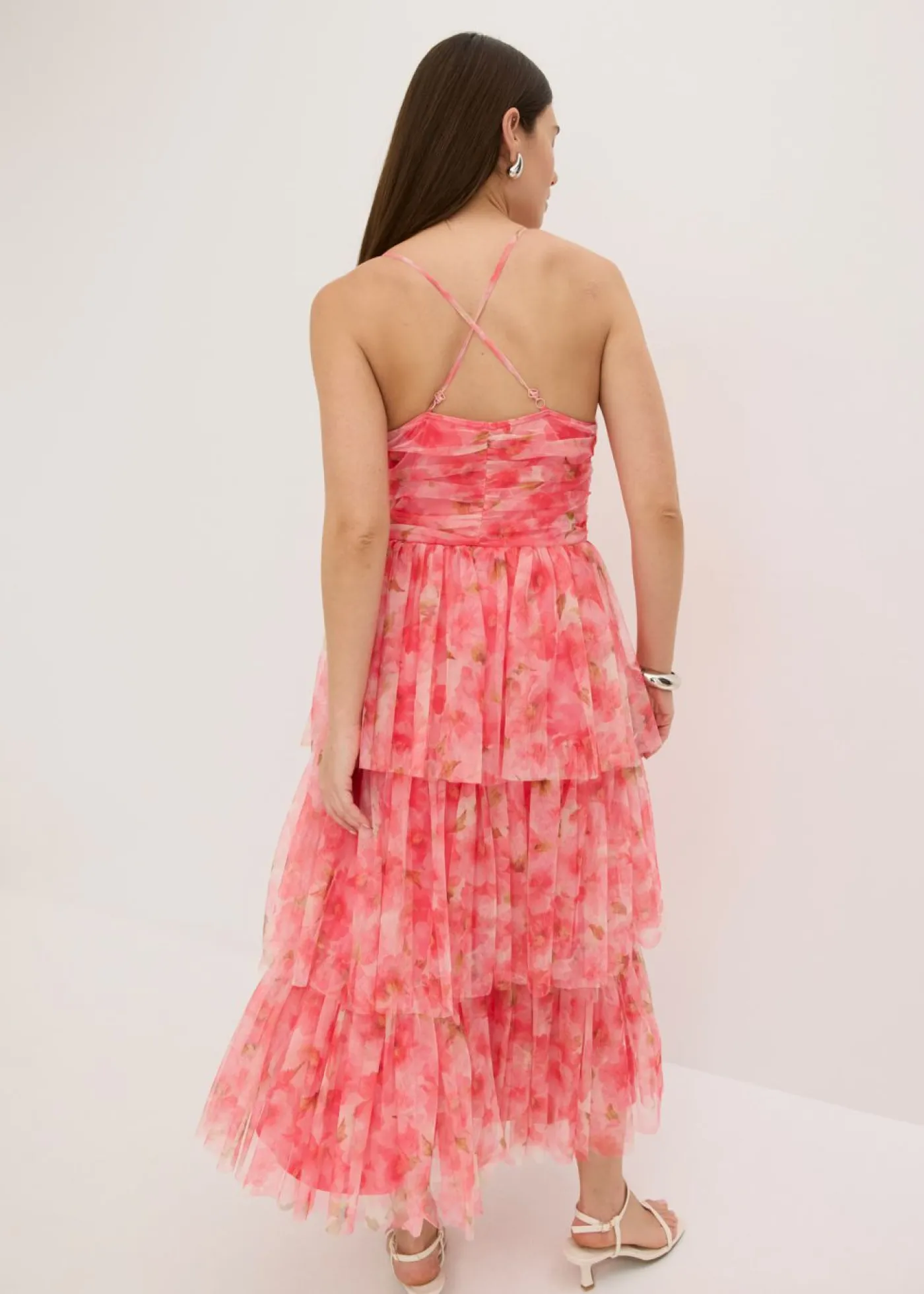 Mujer bonprix bonprix Vestido midi de tul fino con volantes