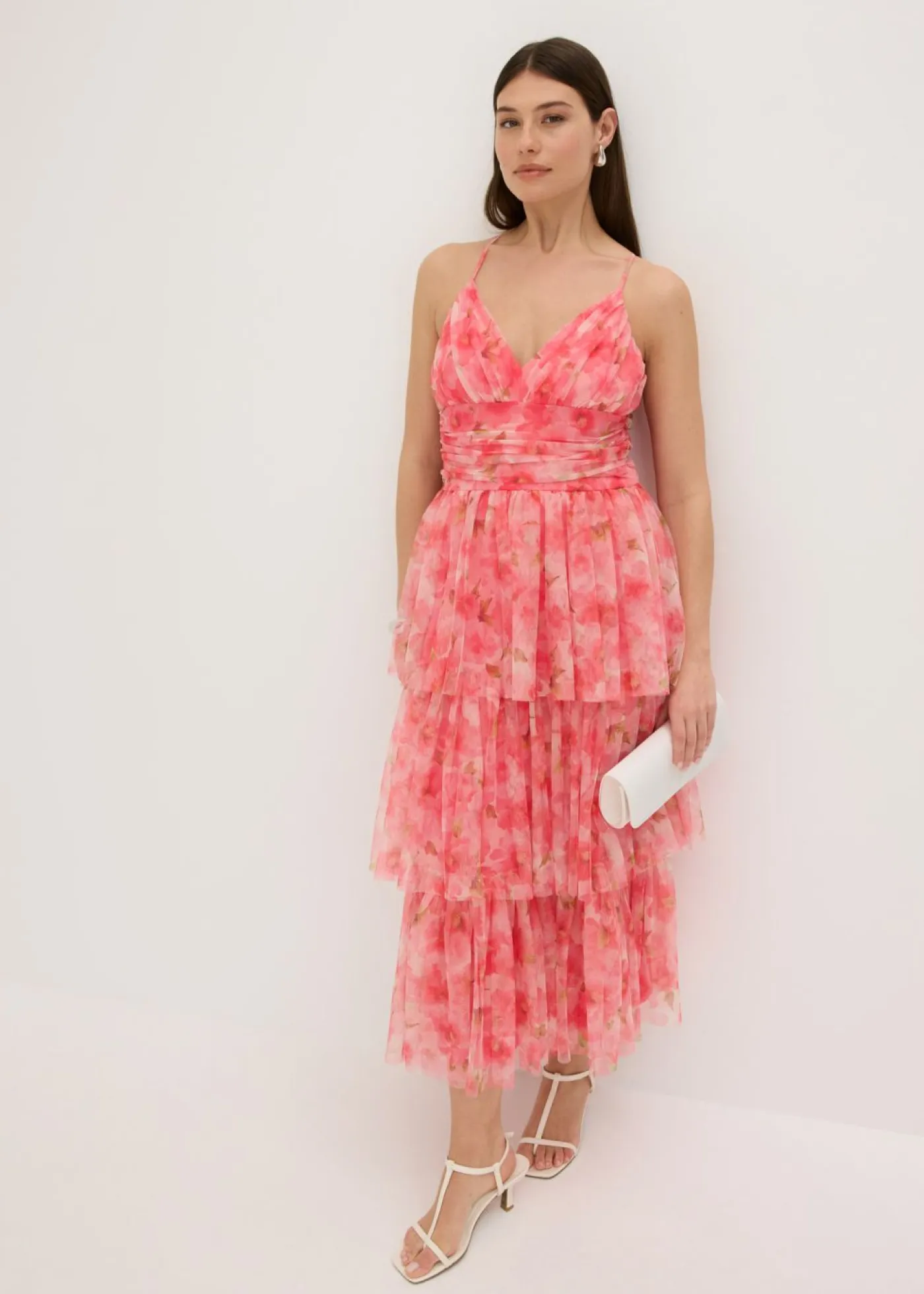 Mujer bonprix bonprix Vestido midi de tul fino con volantes