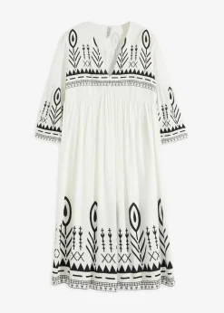 bonprix bonprix Vestidos>Vestido midi de viscosa fluida Blanco