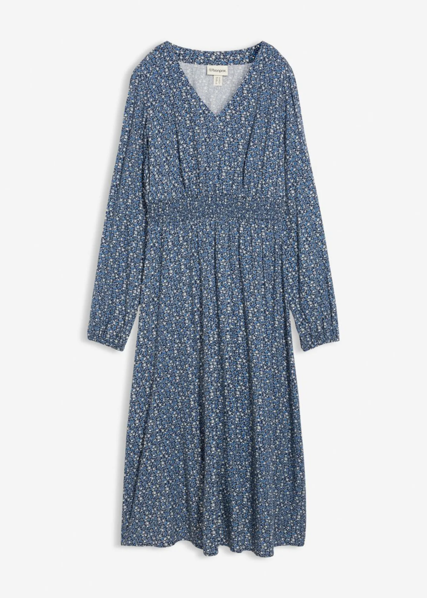 bonprix bonprix Vestidos>Vestido midi de viscosa fluida azul marino-azul cristal-blanco lana-gris plata-musgo mate