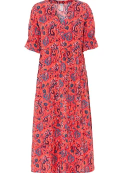 bonprix bonprix Vestidos>Vestido midi de viscosa pura Rojo