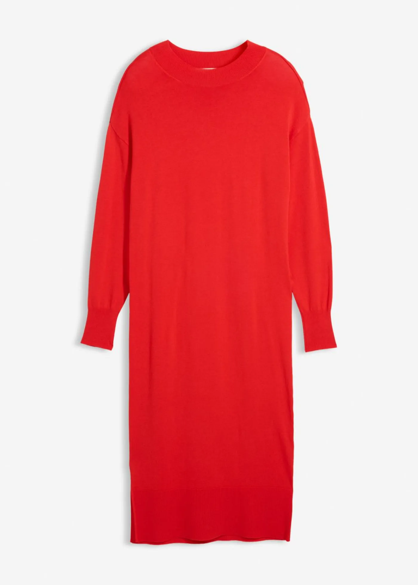 bonprix bonprix Esenciales|Vestidos>Vestido midi holgado de mezcla de viscosa fresa