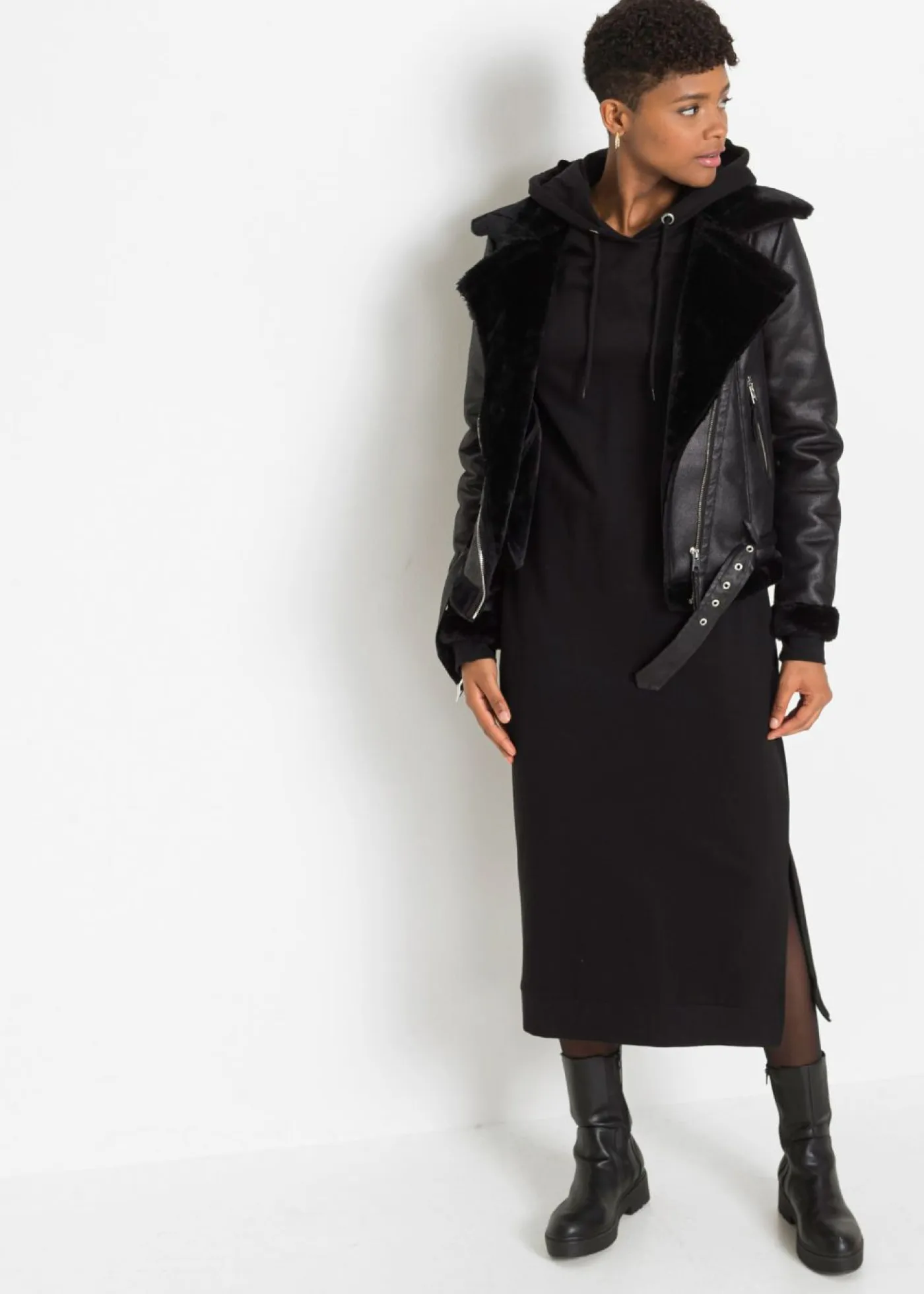 Mujer bonprix bonprix Vestido midi tipo sudadera