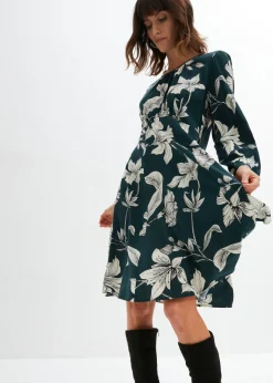 bonprix bonprix Vestidos>Vestido oscilante de viscosa Verde intenso