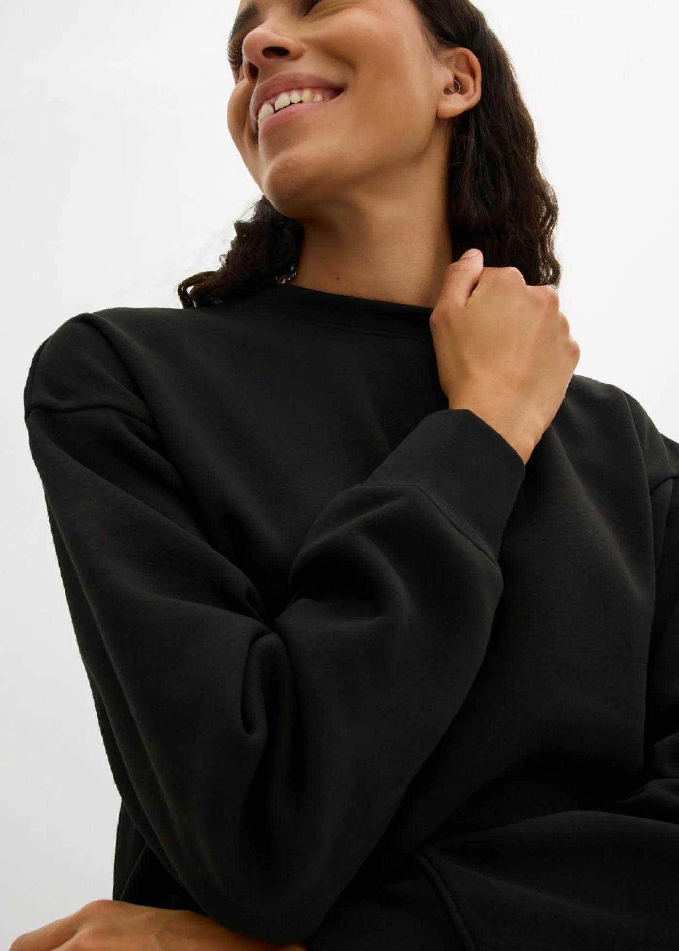 bonprix bonprix Básicos|Ropa Cómoda>Vestido oversize tipo sudadera Negro