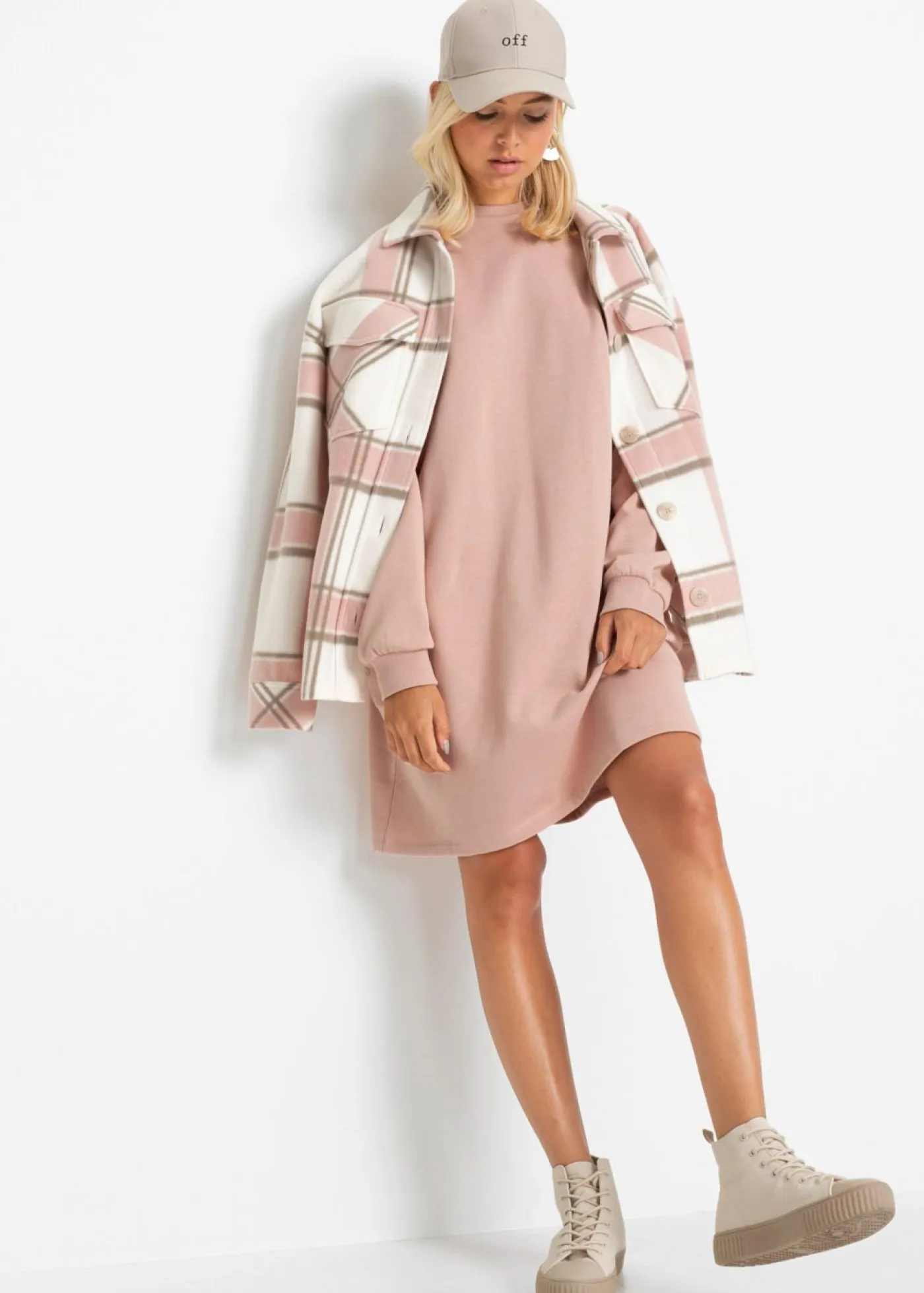 Mujer bonprix bonprix Vestido oversize tipo sudadera