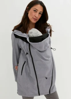 bonprix bonprix Premamá>Vestido premamá y de porteo 3 en 1 de softshell Gris jaspeado-negro