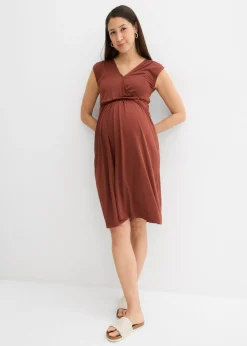 bonprix bonprix Premamá>Vestido premamá/de lactancia 2 en 1 de mezcla suave de modal Marrón caoba