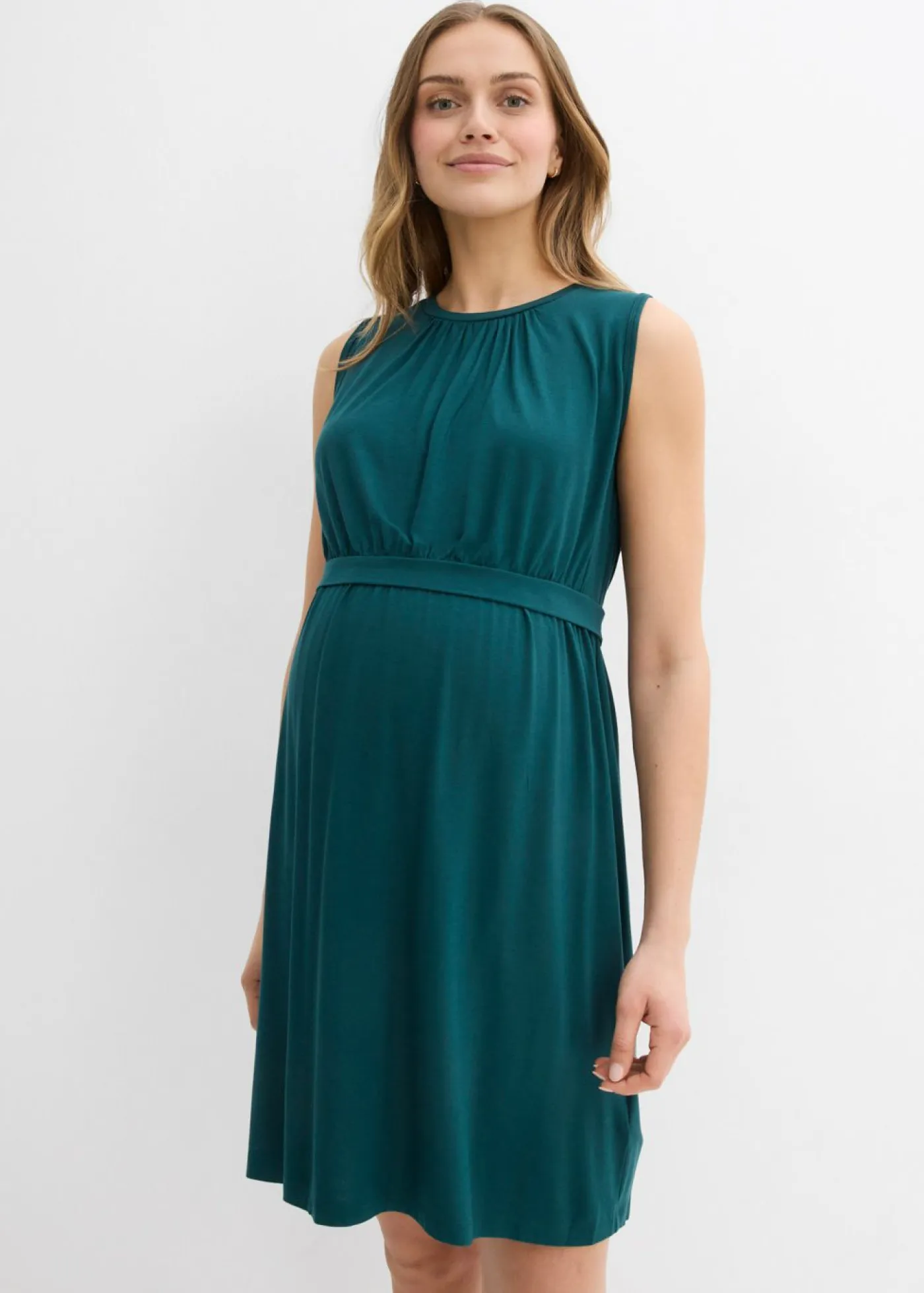 bonprix bonprix Premamá>Vestido premamá/de lactancia de viscosa Verde petróleo