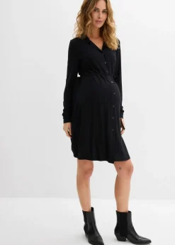 bonprix bonprix Premamá>Vestido premamá/de lactancia 2 en 1 de punto de viscosa Negro