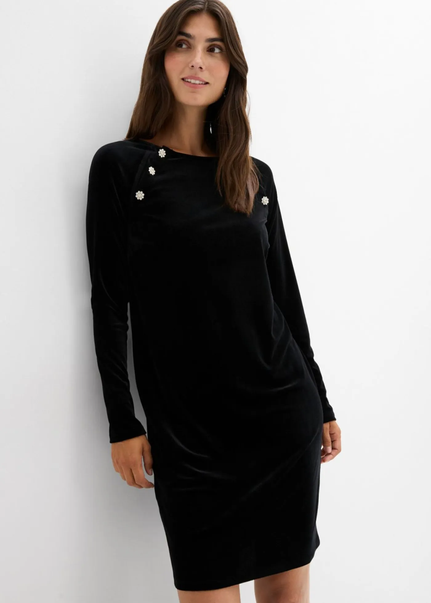 Mujer bonprix bonprix Vestido premamá/de lactancia 2 en 1 de terciopelo suave