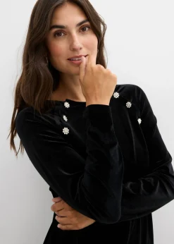 Mujer bonprix bonprix Vestido premamá/de lactancia 2 en 1 de terciopelo suave