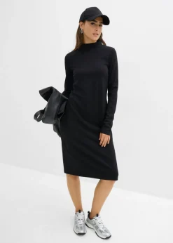 Mujer bonprix bonprix Vestido Punto di Roma con cuello alto