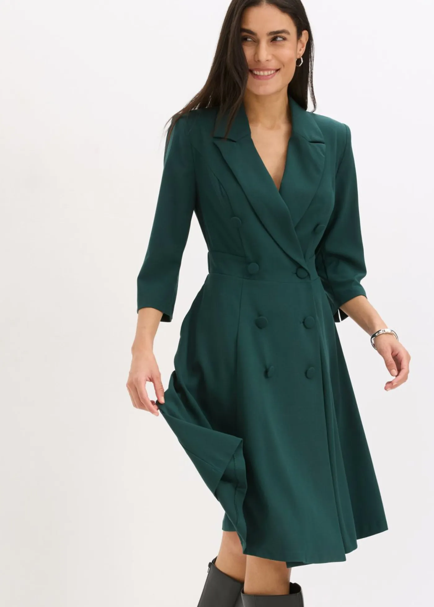 Mujer bonprix bonprix Vestido tipo americana con falda acampanada