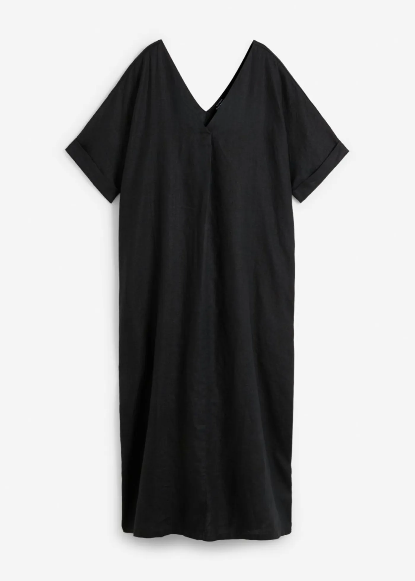 bonprix bonprix Premium|Vestidos>Vestido tipo caftán de lino puro Negro