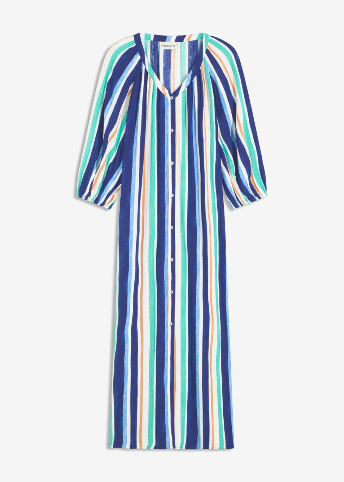 Mujer bonprix bonprix Vestido tipo caftán de viscosa estructurada de rayas
