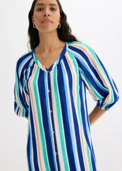 Mujer bonprix bonprix Vestido tipo caftán de viscosa estructurada de rayas