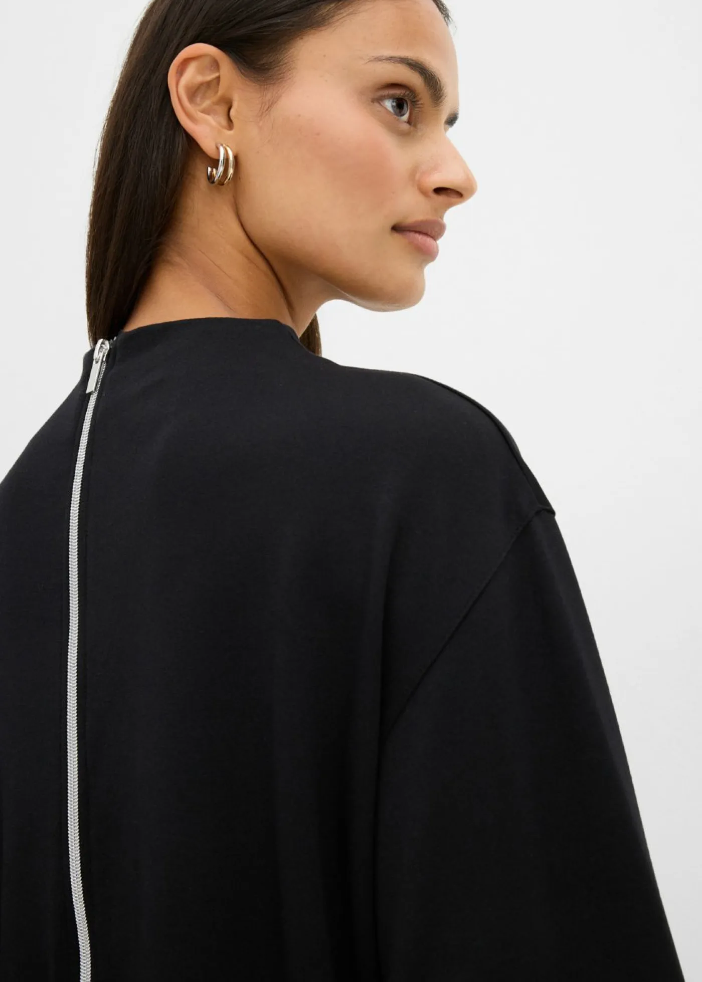 bonprix bonprix Esenciales|Vestidos>Vestido tipo chaqueta de tejido Punto di Roma Negro