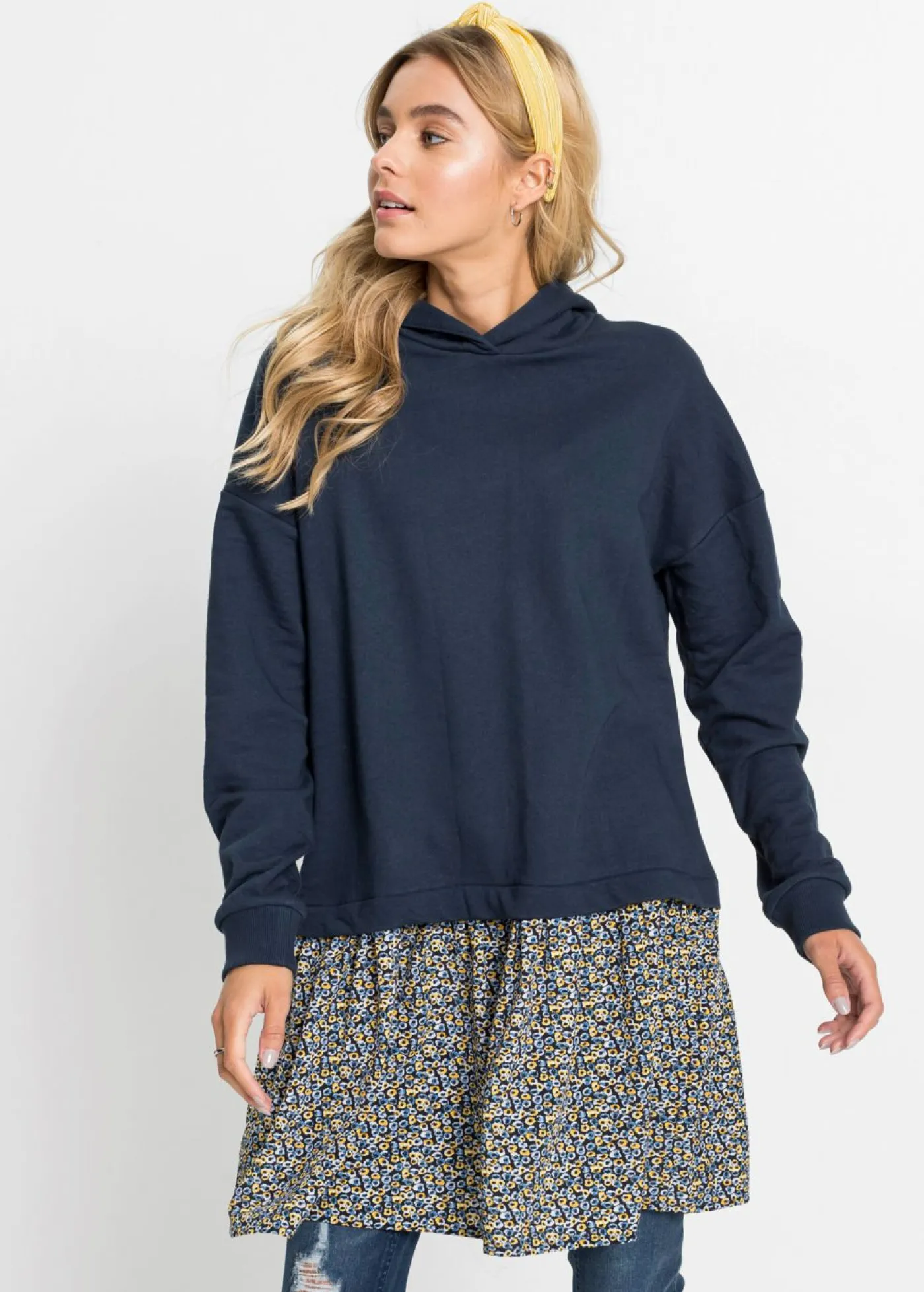 Mujer bonprix bonprix Vestido tipo sudadera con aspecto 2 en 1