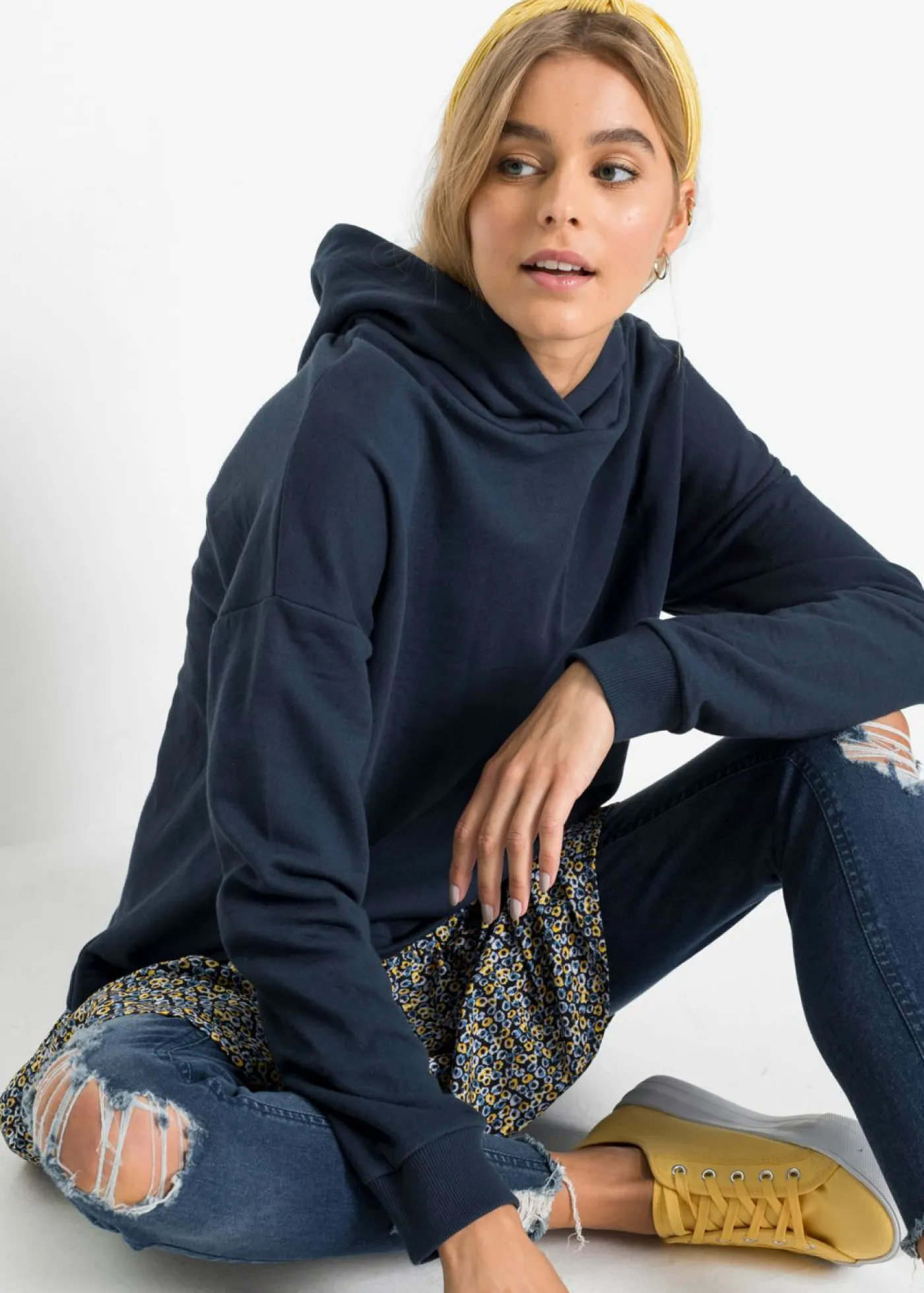 Mujer bonprix bonprix Vestido tipo sudadera con aspecto 2 en 1