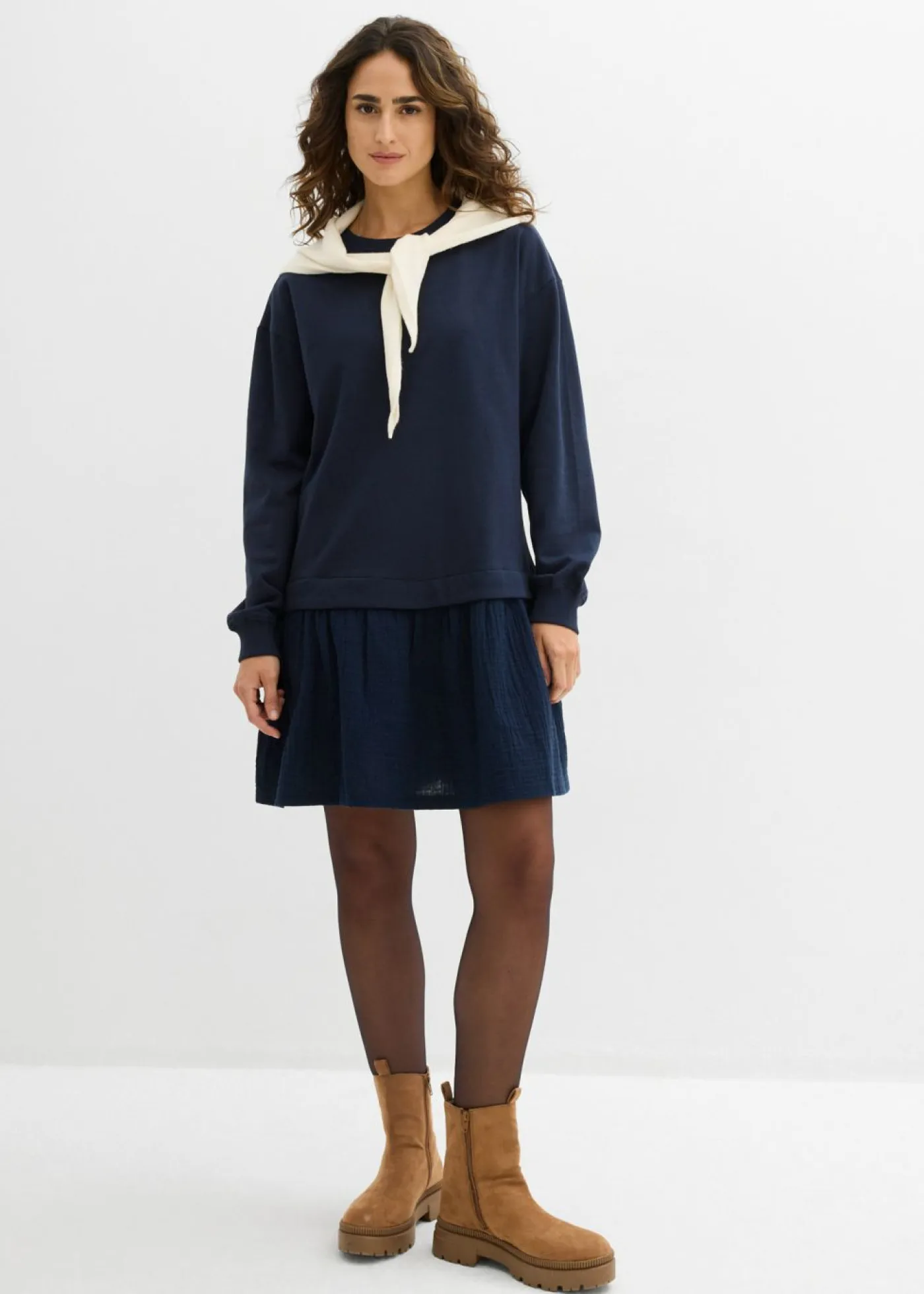 Mujer bonprix bonprix Vestido tipo sudadera con falda