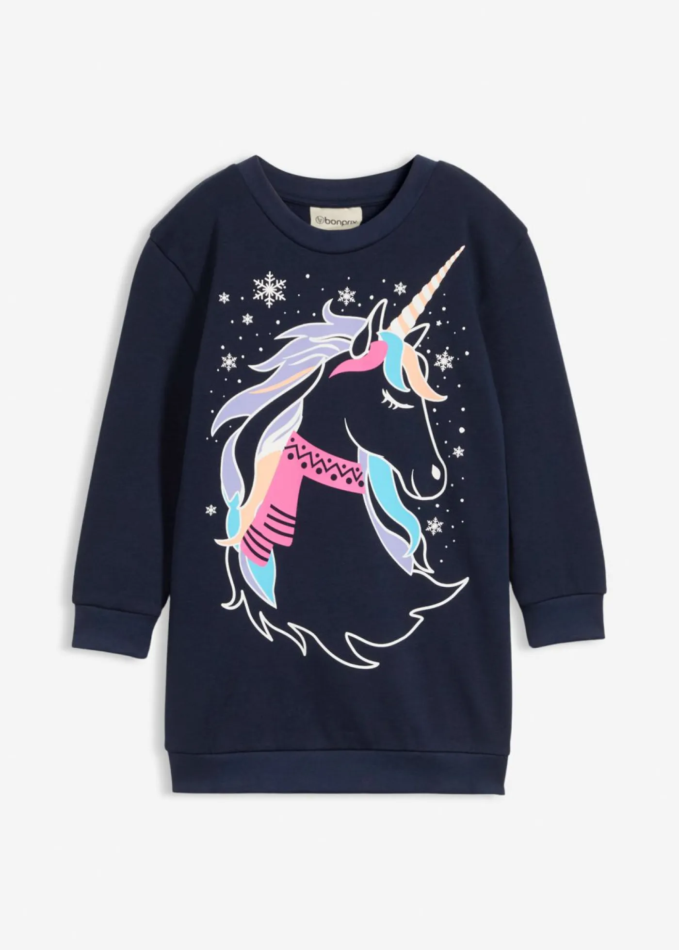 Niños bonprix bonprix Vestido tipo sudadera de algodón puro