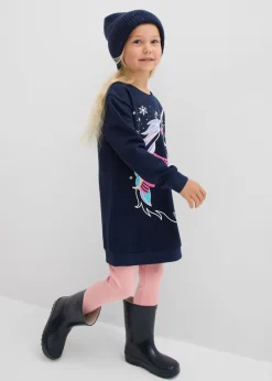 Niños bonprix bonprix Vestido tipo sudadera de algodón puro