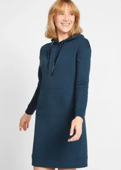 bonprix bonprix Básicos|Ropa Cómoda>Vestido tipo sudadera de algodón puro Azul marino