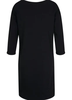 bonprix bonprix Básicos|Ropa Cómoda>Vestido tipo sudadera, mangas 3/4, interior suave Negro