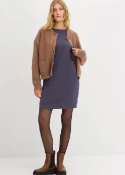 Mujer bonprix bonprix Vestido tipo sudadera, mangas 3/4, interior suave