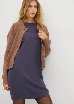 Mujer bonprix bonprix Vestido tipo sudadera, mangas 3/4, interior suave