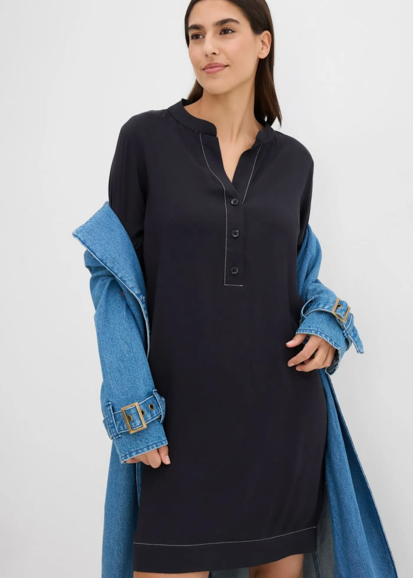 bonprix bonprix Vestidos|Novedades>Vestido tipo túnica Negro